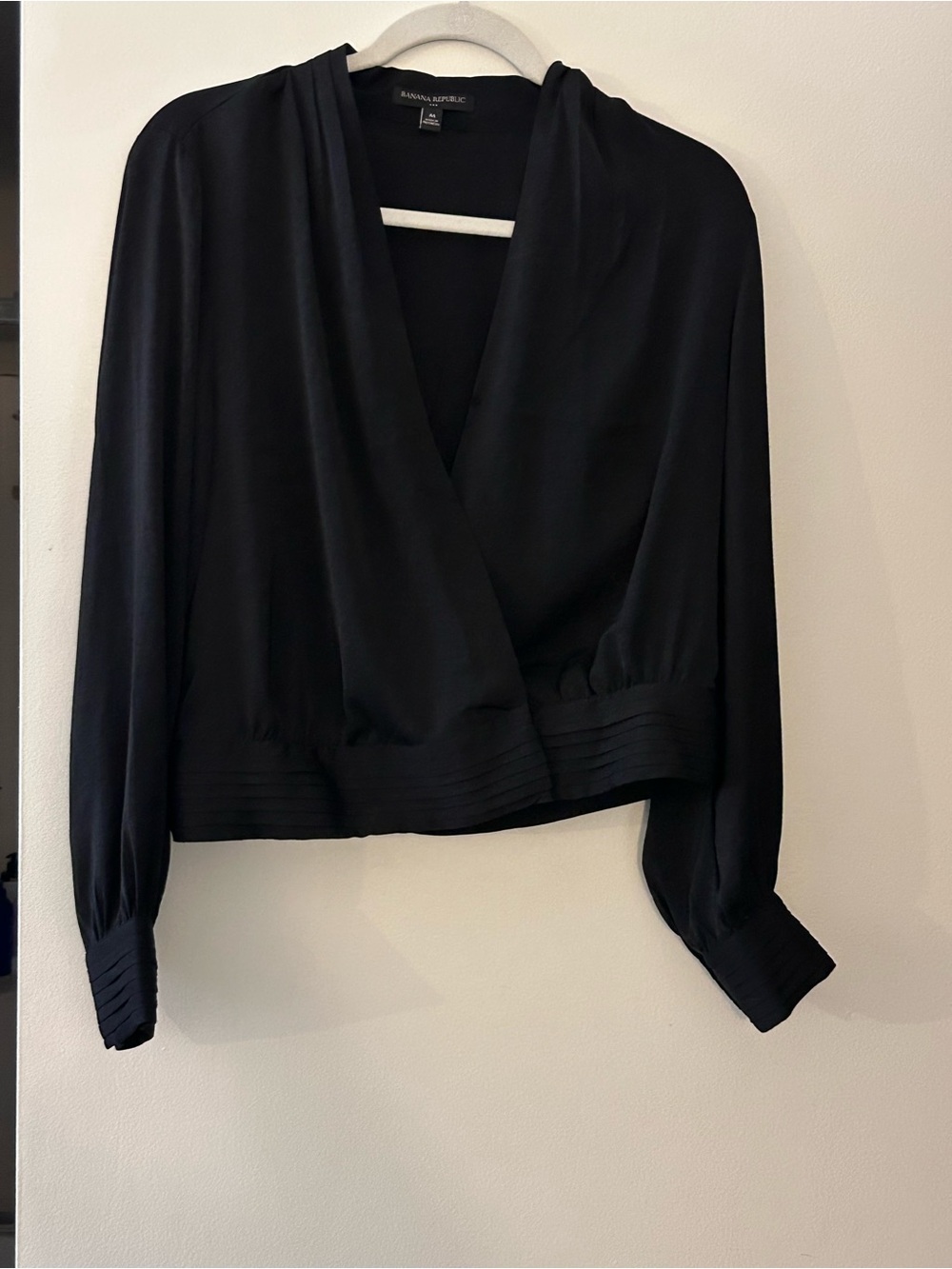 Banana Republic Black Draped Surplice Blouse
